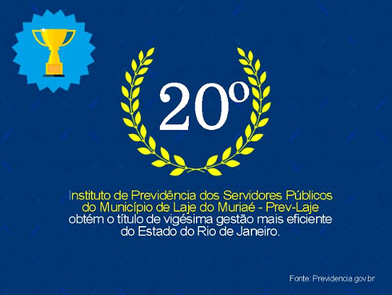 Prev-Laje obtém o título de vigésima gestão mais eficiente do Estado do Rio de Janeiro